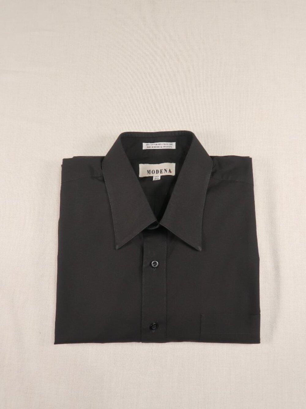 Modena Men’s 18.5 Tall Black Dress Shirt 36/37 Long Sleeve Formal Button Up